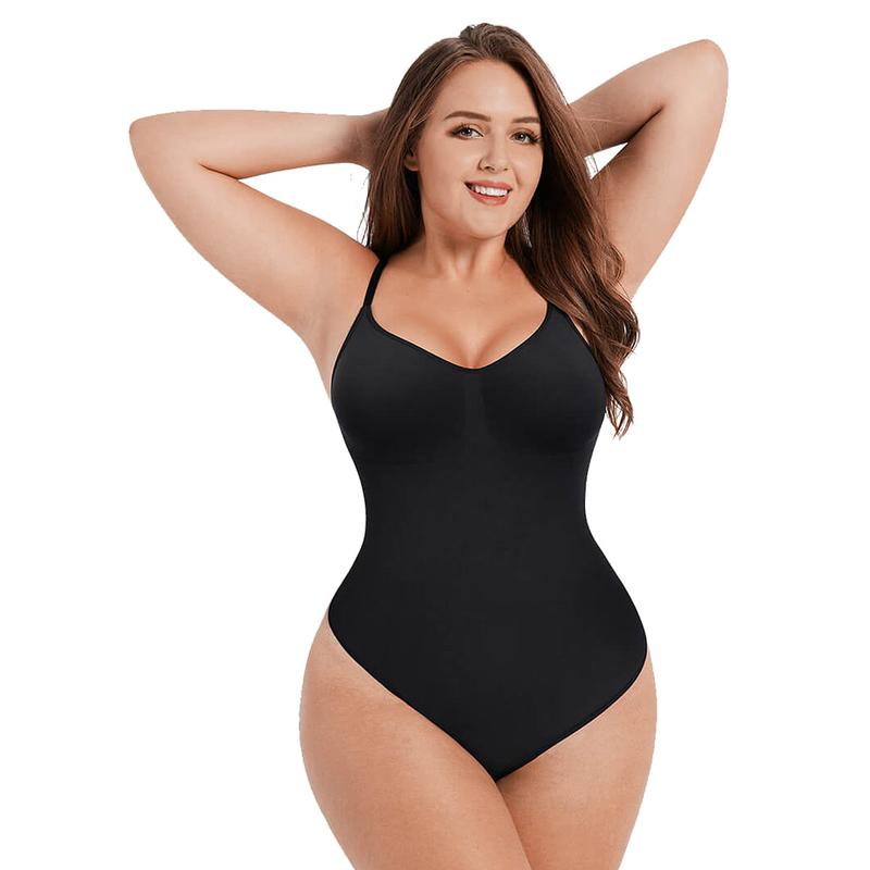 FeelinGirl Womenswear Seamless Covered Bust Jumpsuit Thong Bodysuit Fit Shapewear Comfort Breathable Hip Tops Soft