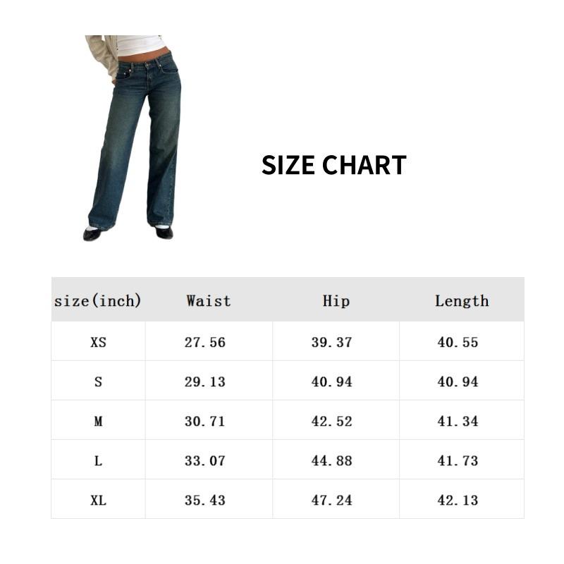 For Women Y2k Low Rise  Vintage Baggy Straight Wide Leg Boyfriend   Loose Fit Long Denim Pants casual jean wide leg jeans