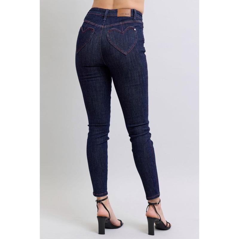 Judy Blue Full Size Heart Shaped Back Pockets Skinny Jeans