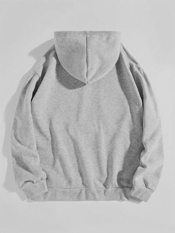  Women's Letter Print Drawstring Pocket Hoodie, Casual Long Sleeve Hooded Pullover Sweatshirt for Fall & Winter, Essential Hoodies, Women's Clothes for Daily Wear Essentials Hoodie