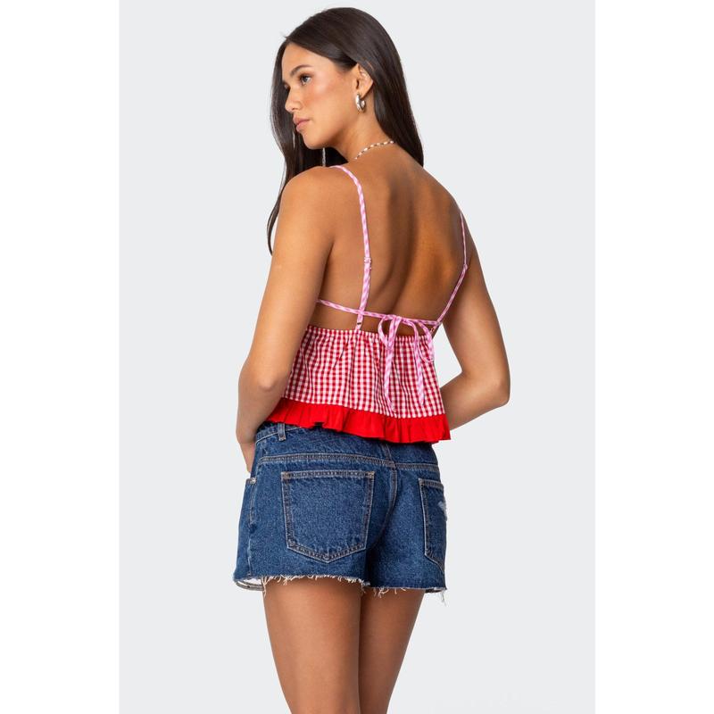 Joanne Mixed Gingham Tank Top