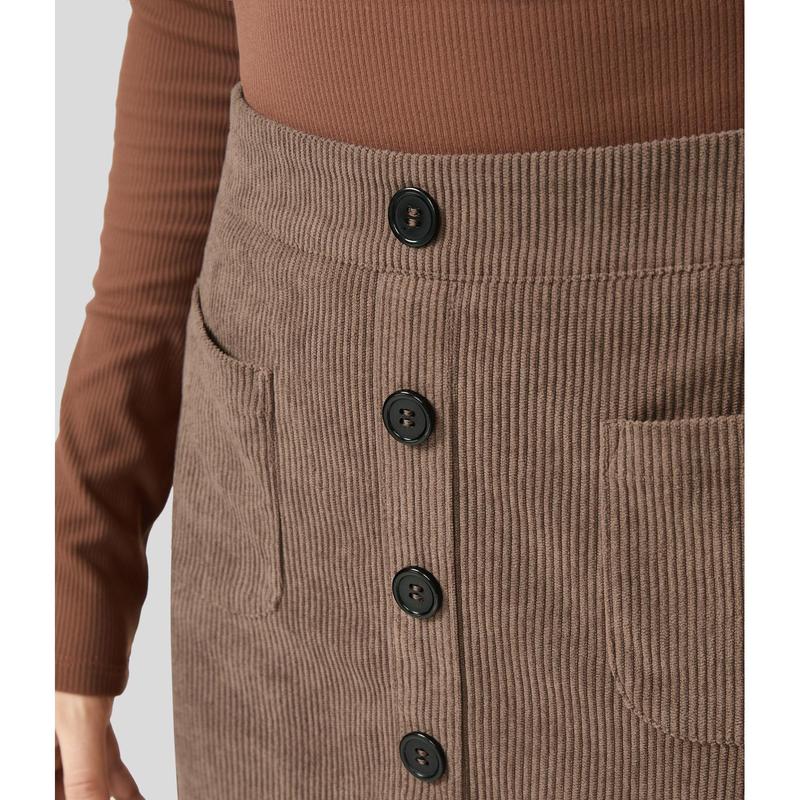 Halara High Waisted Button Front Side Pocket Zipper 2-in-1 Corduroy Mini Casual Skirt