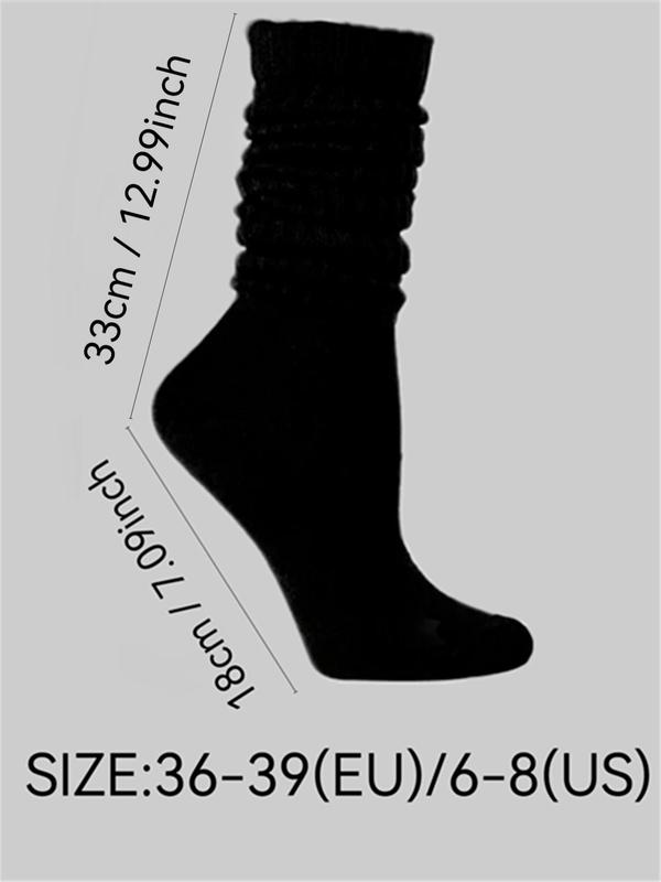 Women's Solid Over The Calf Socks, Casual Soft Comfy Breathable Socks for Daily Wear, Women's Socks for All Seasons