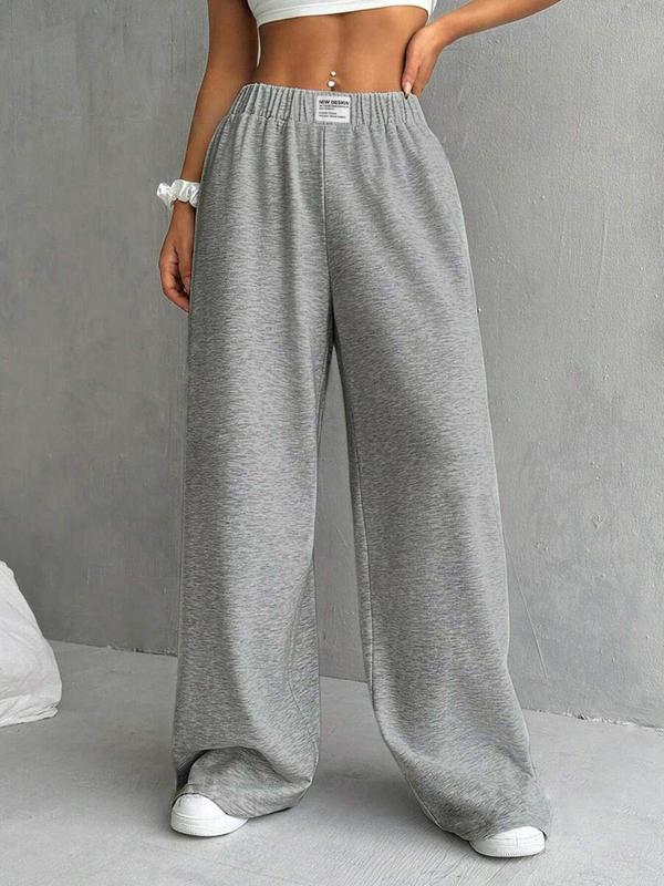 Comfortable Elastic Waist Pocket Sports Pants, Casual Loose Oversized Sweatpants, Perfect for All Seasons Wear Soft and Skin-friendly