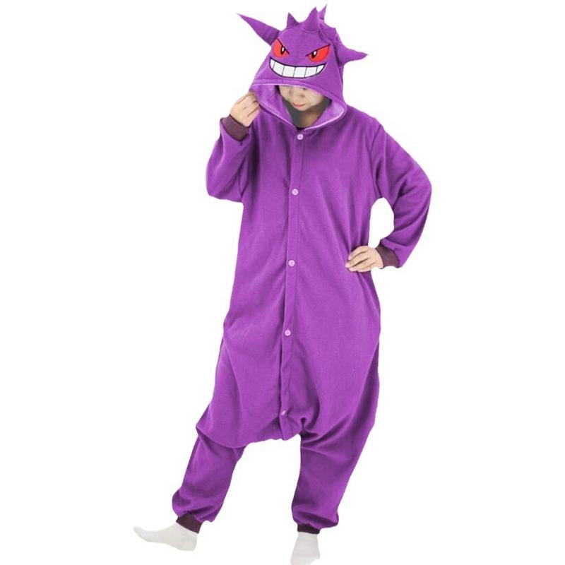 Gengar Cartoon Anime Poké One-piece Pajamas Couple Parent-child Home Wear Jumpsuit Nightwear Party Costume