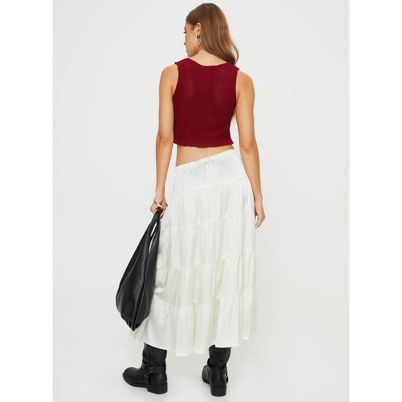 Keira Tiered Maxi Skirt Porcelain