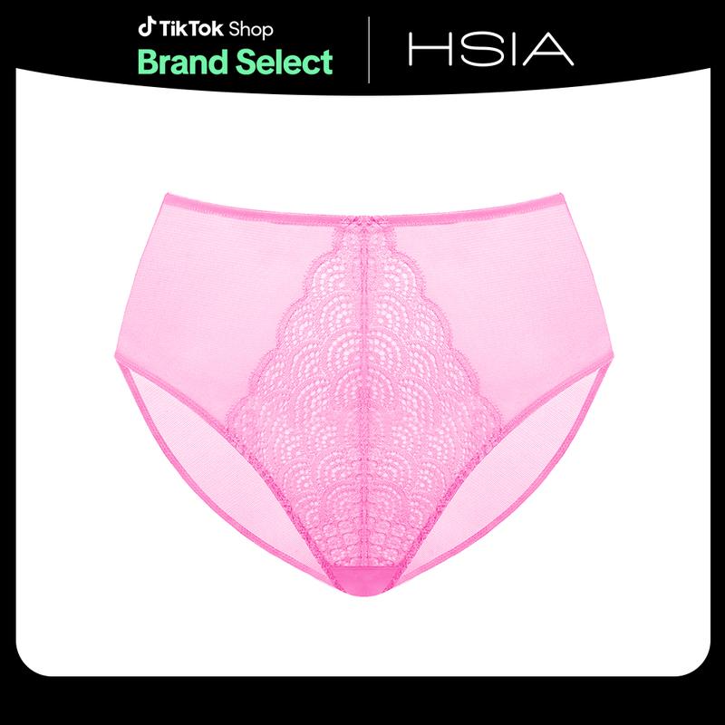 Live Exclusive Mermaid Scales Soft Mesh Lace Sheer Back High-Rise High Waisted Brief Matching Panty