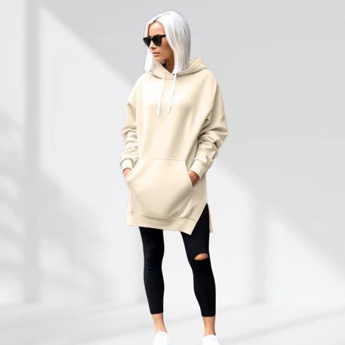 Cozy Women's Oversized Hoodie Dress - Stylish Loungewear - Sweaters, Womenswear