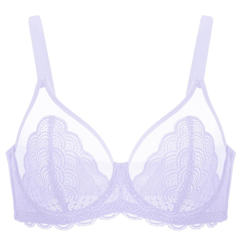 HSIA Mermaid Scales Lace Unlined Full Coverage Plus Size Underwire Bra Mesh Sexy