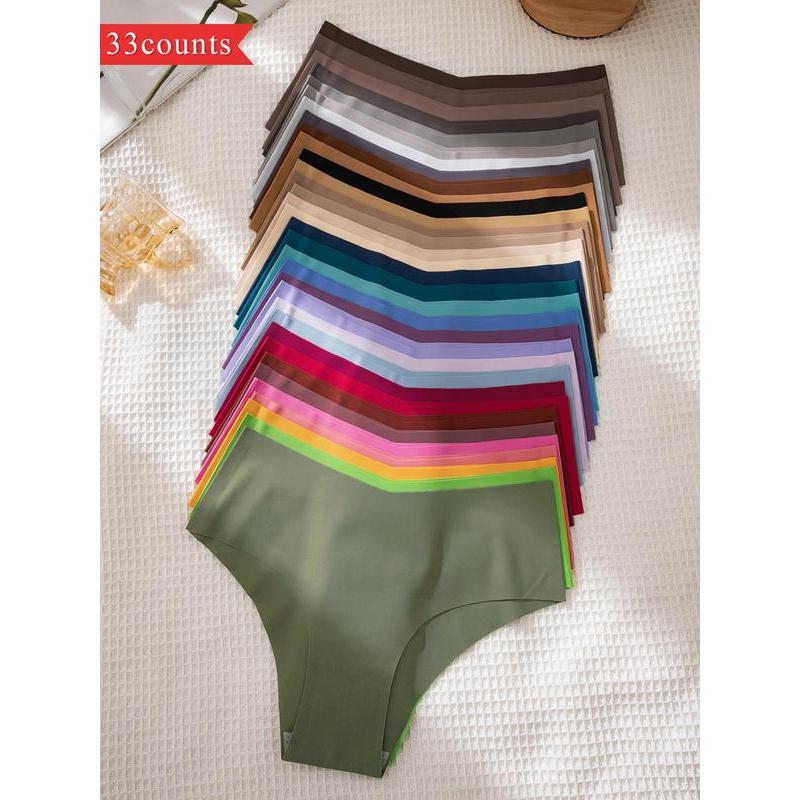 Lgbtq+ Women's Solid Color Drop Waist Thong, Fall Outfits, Fallfreshness Soft Comfy Seamless Panties for Daily Wear, Fall Outfits, Back To School Outfits, Period Underwear, Underwear for All Seasons