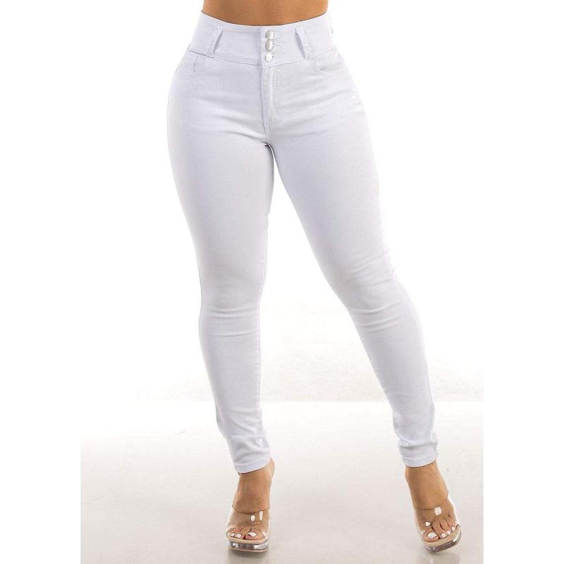 Butt Lifting High Waist White Levantacola Skinny Jeans