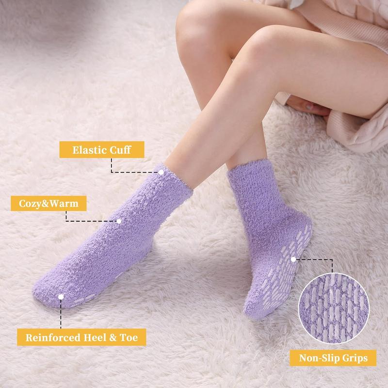 Non Slip Socks for Women Winter Warm Cozy Fuzzy Slipper Socks Soft Fluffy  Socks with Grips