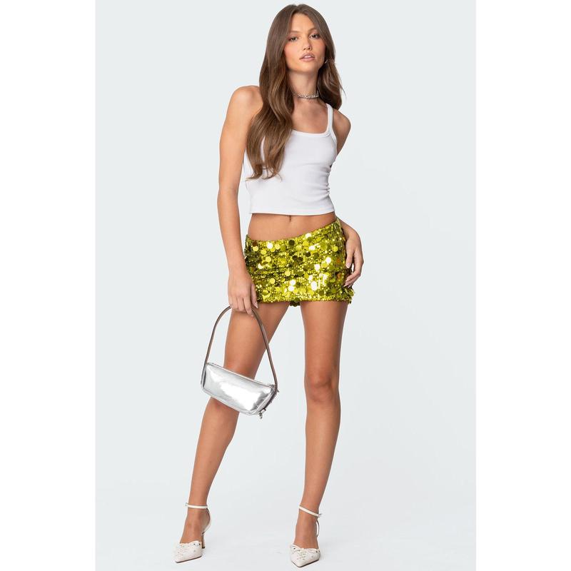 Sabina Low-Rise Sequin Mini Skirt