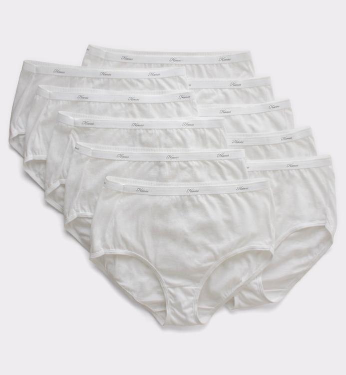 Hanes Women's Breathable Cotton Brief Underwear, White or Assorted, 10-Pack