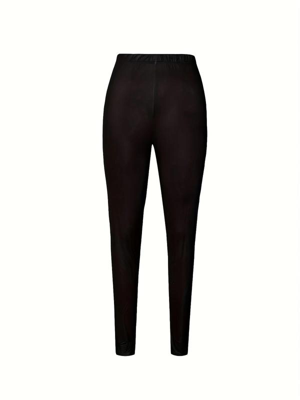 Women's Letter Print Skinny Pants, Casual Comfy Breathable Leggings for Daily Wear, Ladies Bottoms for Fall & Winter