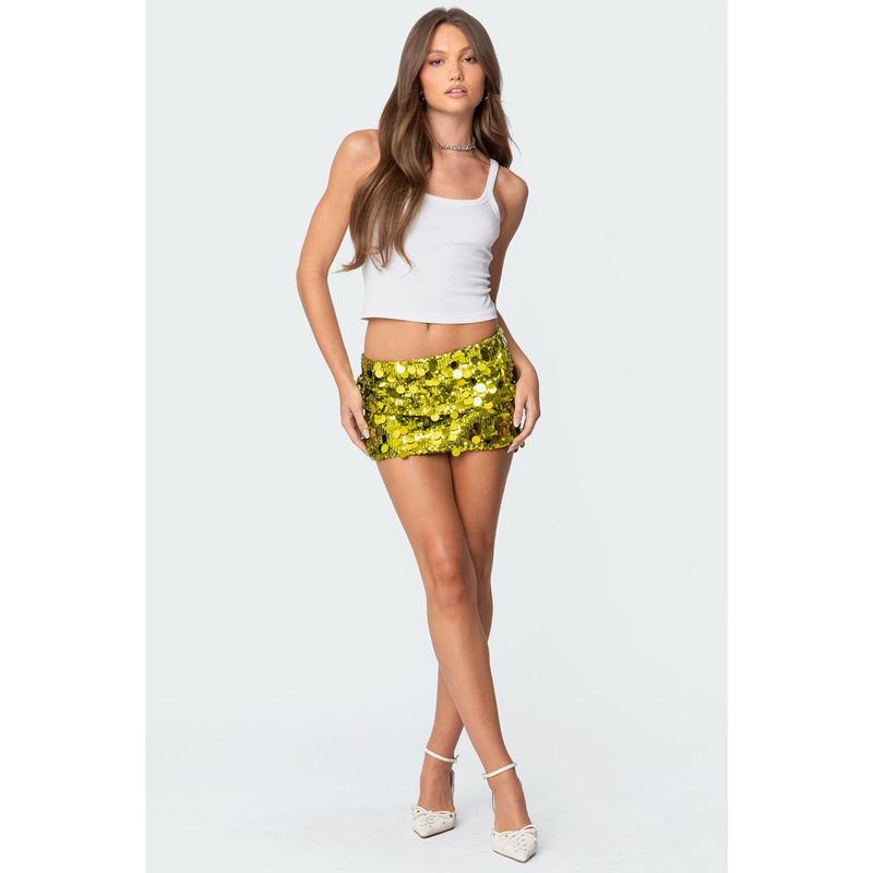 Sabina Low-Rise Sequin Mini Skirt