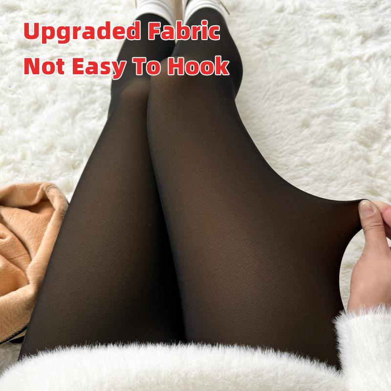 Fleece Lined Tights Womenswear Size XS - XXL Thermal Winter Basic Leggings Thick Semi-Transparent Underwear Pantyhose Closed Foot