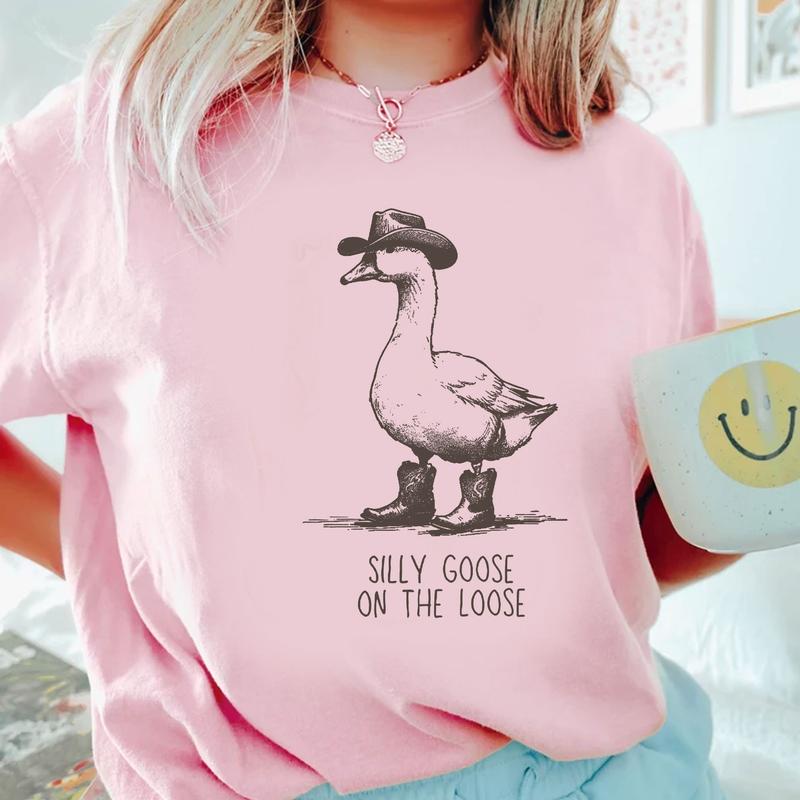 Silly Goose On The Loose T-shirt Streetwear Breathable and Casual Comfort Comfortable Fabric Fit Fabric Fit