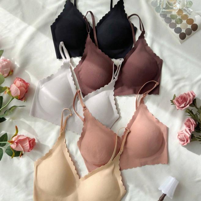 5pcs Set Women's Seamless Sticky Bra Lingerie for Everyday Wear - Womenswear