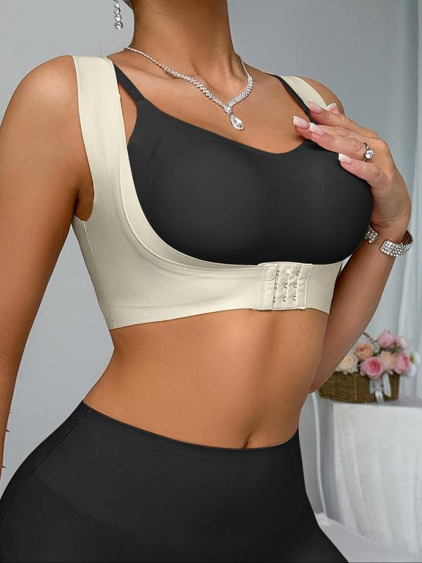 1 Count Front Breasted Open Body Shaping Underwear - Seamless Plain Color Adjustable Open Bra, Small Chest Gathering Anti-sagging Underwear, Suitable for Leisure, Exercise, Daily Wear