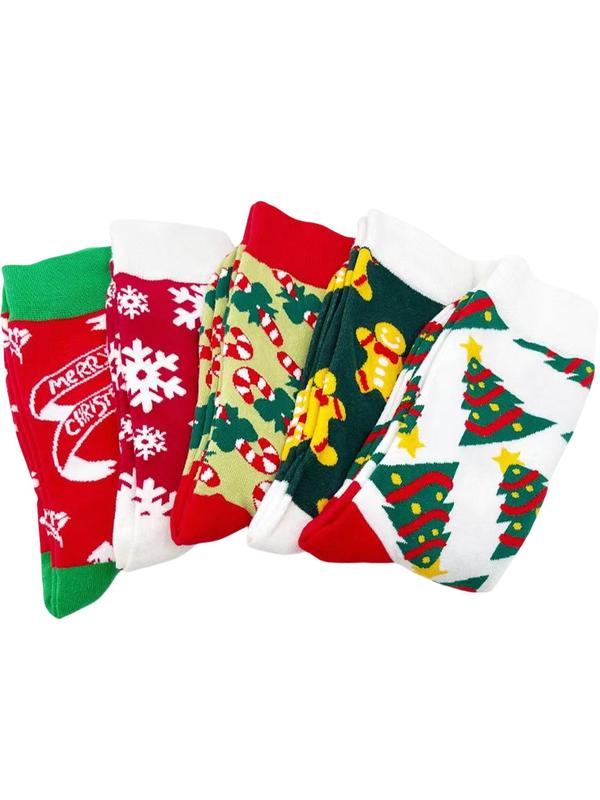 Women's Christmas Themed Crew Socks, Soft Comfy Breathable Socks for Daily Wear, Women's Socks for All Seasons