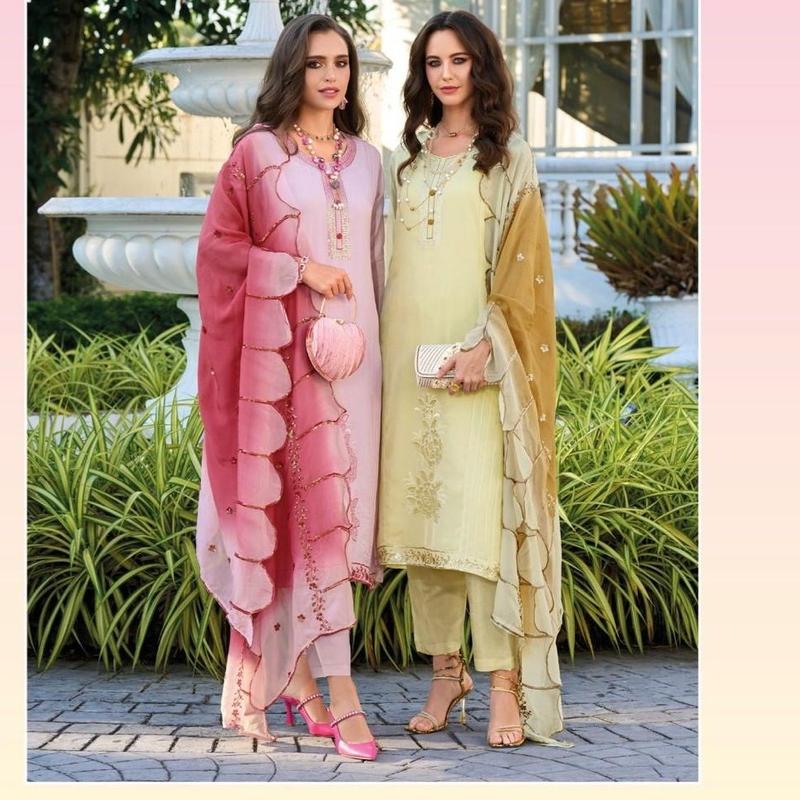 Soft Organza Kurthi Set for Women - Traditional Clothing - Dress Womenswear Traditional Embroidery Dress Comfort