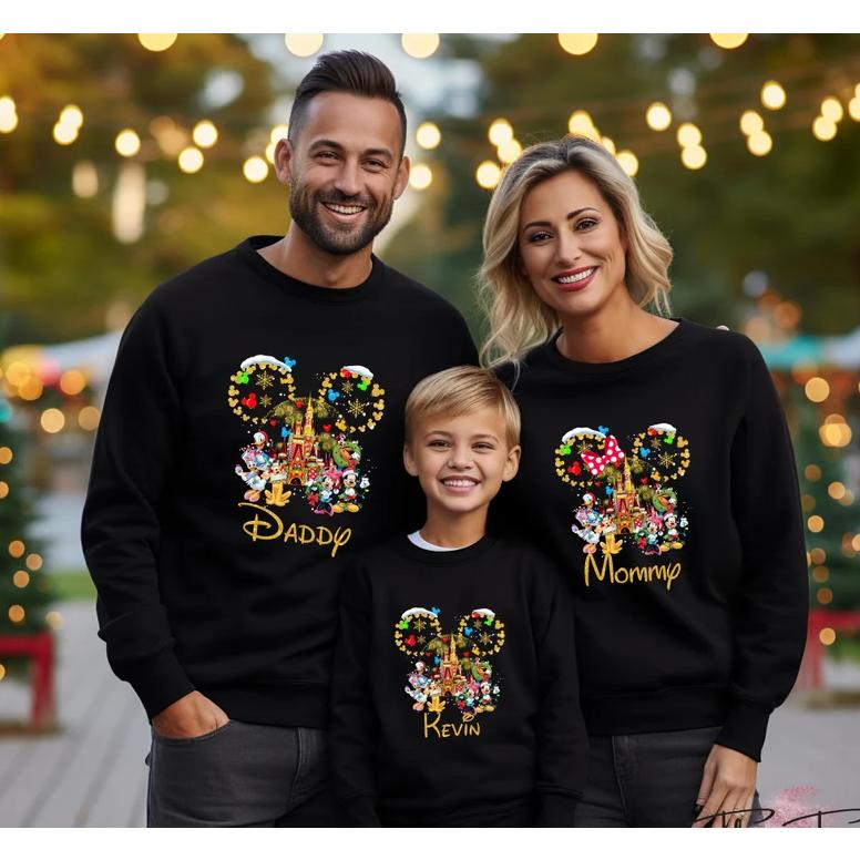 Custom #Diisney Christmas Sweatshirt, Christmas Family Sweater, #Diisneyland Christmas Crew, #Miickey and Friends Hoodie, Christmas Couple Gift