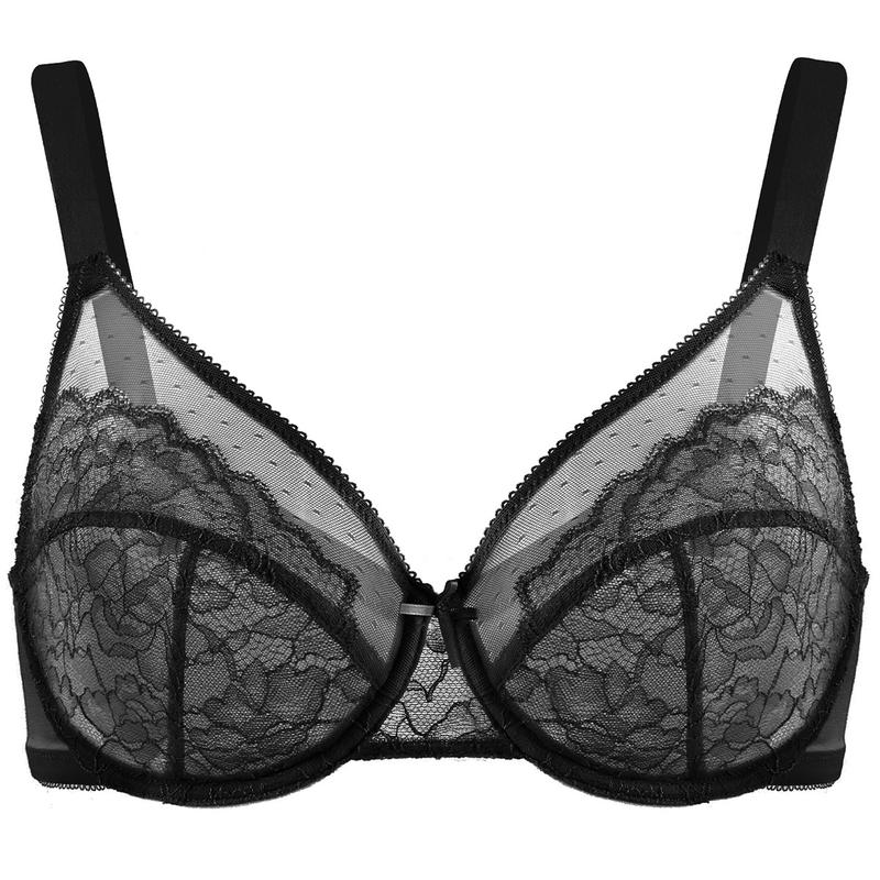 HSIA Enchante Floral Lace Underwire Unlined Unpadded Plus Size Full Coverage Bra Comfort Fabric