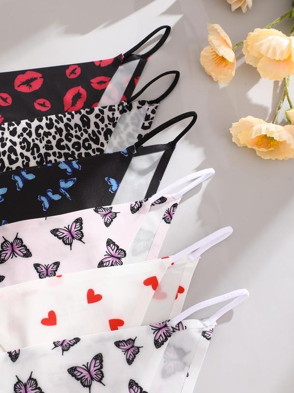 Women's  Leopard & Butterfly & Heart Print Panty, Soft Comfy Breathable Knicker for Daily Wear, Underwear for All Seasons