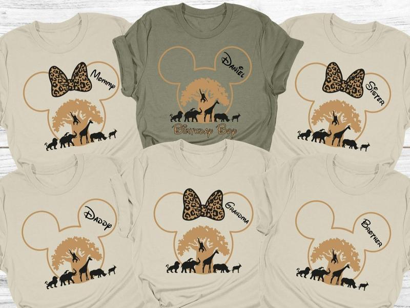 Custom Disneyland Animal Kingdom Shirts, Safari Family Matching Shirts, Disneyland Trip Shirts, Disneyland Birthday Shirt, Disneyworld Custom Name Shirt