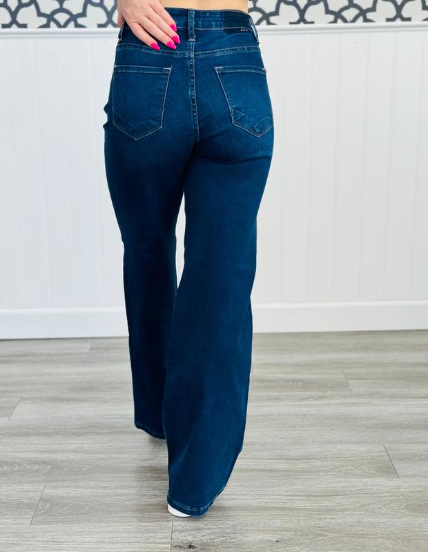 Risen Dark Wide Leg Jeans (Reg & Plus)