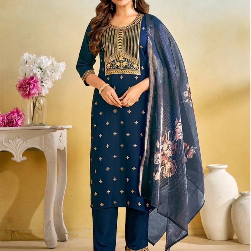 Plus Size Rayon Kurta Salwar Set