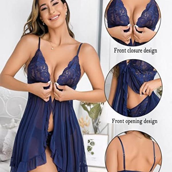 Sexy Lingerie Female Tulle Fabric Sling Pajamas - Womenswear, Clothing