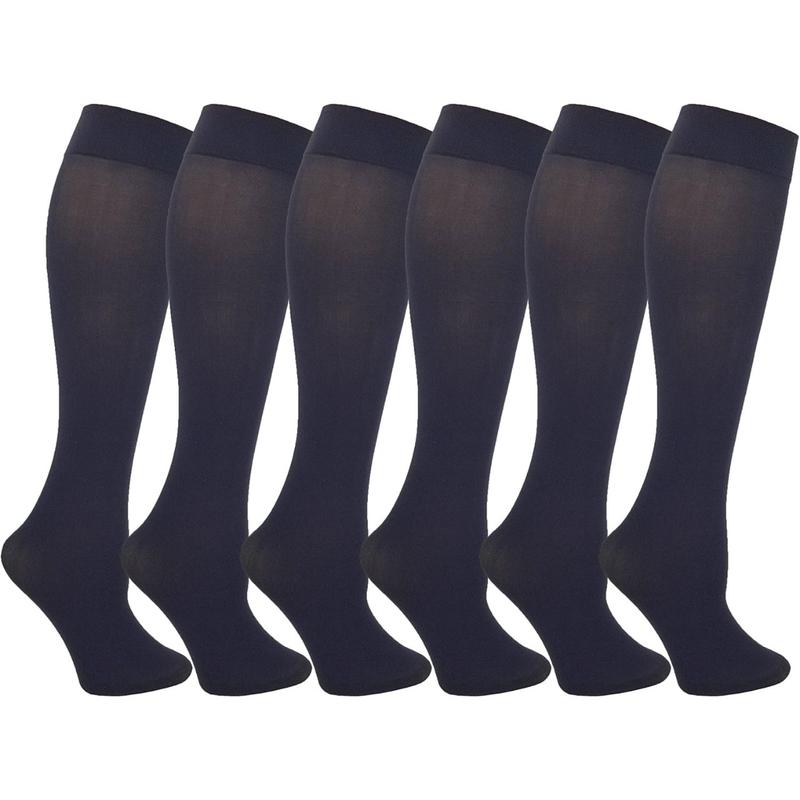 Queen Size Trouser Socks for Women, 6 Pairs Plus Stretchy Opaque Knee High Bulk Dress Sock