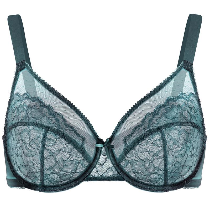 HSIA Enchante Floral Lace Underwire Unlined Unpadded Plus Size Full Coverage Bra Comfort Fabric