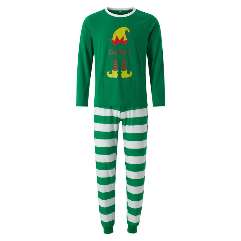 Matching Family Christmas Pajamas Set, Green Xmas Sleepwear Outfit for Couples Children Baby