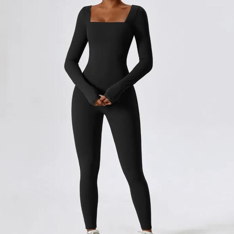 Women long sleeve workout jumpsuit