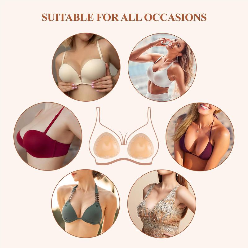 Breast Pads Adhesive Bra Push Up, Silicone Adhesive Breast Lift Pads for Women Swimsuit Bikini Dress