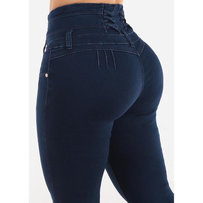 MX JEANS Butt Lift Thick Waist Dark Wash Skinny Jeans