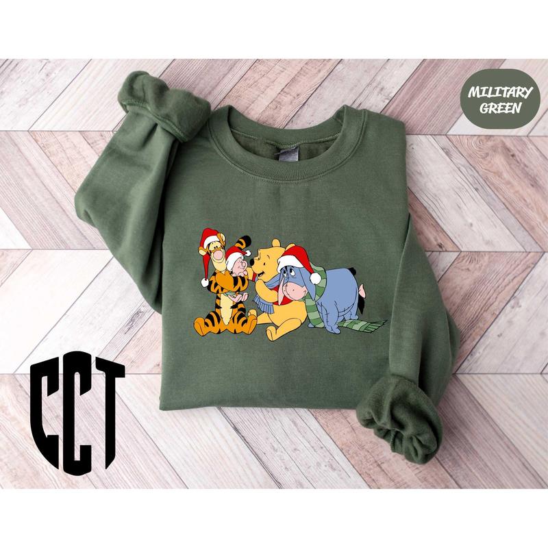 Wiinniie the Pooh Merry Christmas Sweater, merry Christmas Party Sweater, the Pooh Christmas Tee, Xmas Family Tee