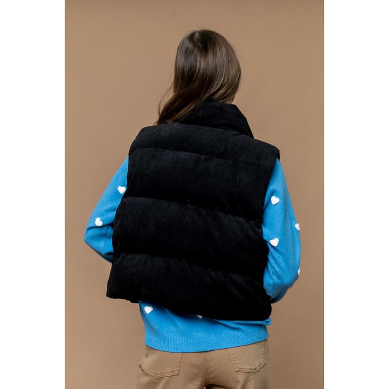 Boone Puffer Vest in Black