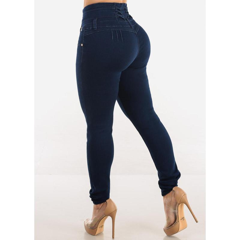 MX JEANS Butt Lift Thick Waist Dark Wash Skinny Jeans