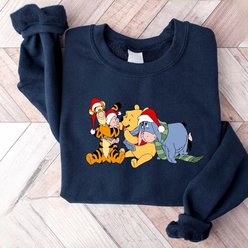 Wiinniie the Pooh Merry Christmas Sweater, merry Christmas Party Sweater, the Pooh Christmas Tee, Xmas Family Tee