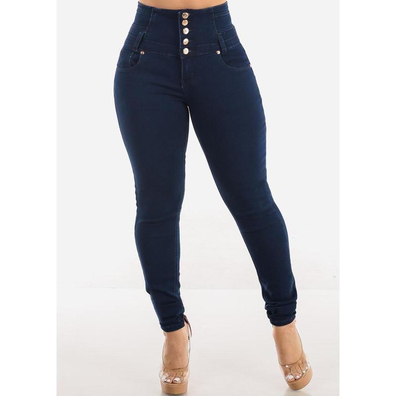 MX JEANS Butt Lift Thick Waist Dark Wash Skinny Jeans