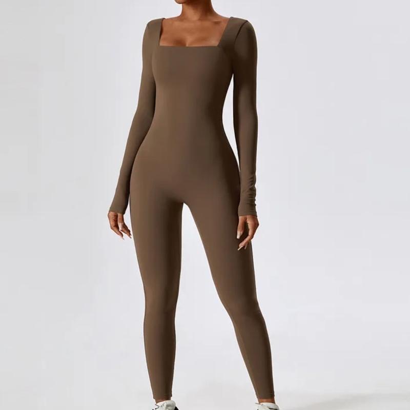 Women long sleeve workout jumpsuit