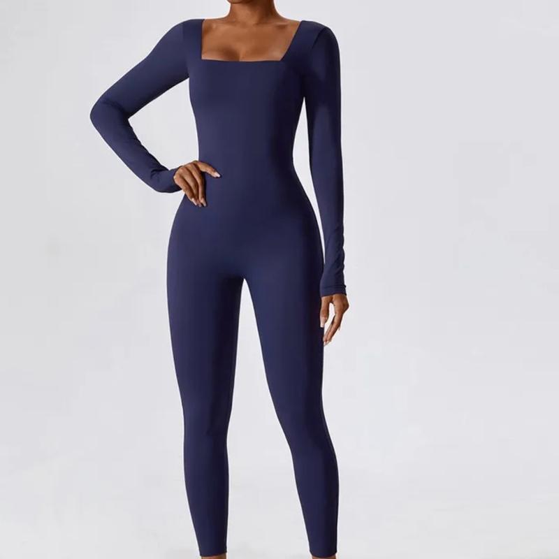 Women long sleeve workout jumpsuit