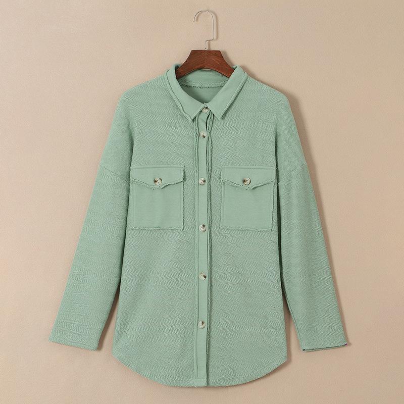 Shiying Women's New Solid Color Cardigan Coat for Women Spring Concise Street Hipster Long Sleeve All-Matching Shirt for Women