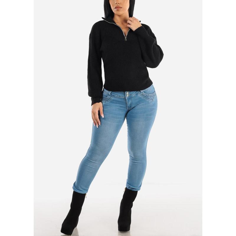 MX JEANS Butt Lifting Mid Rise Light Blue Skinny Jeans