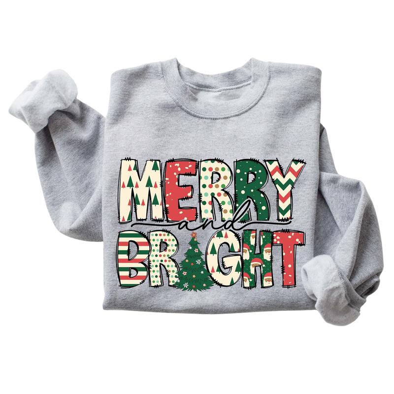 Merry and Bright Sweatshirt - Family Christmas Sweatshirt - Merry Christmas Sweatshirt - Christmas Sweatshirt