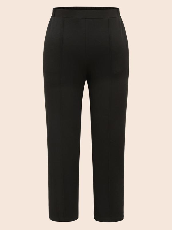 BloomChic Solid Elastic Waist Pocket Leggings